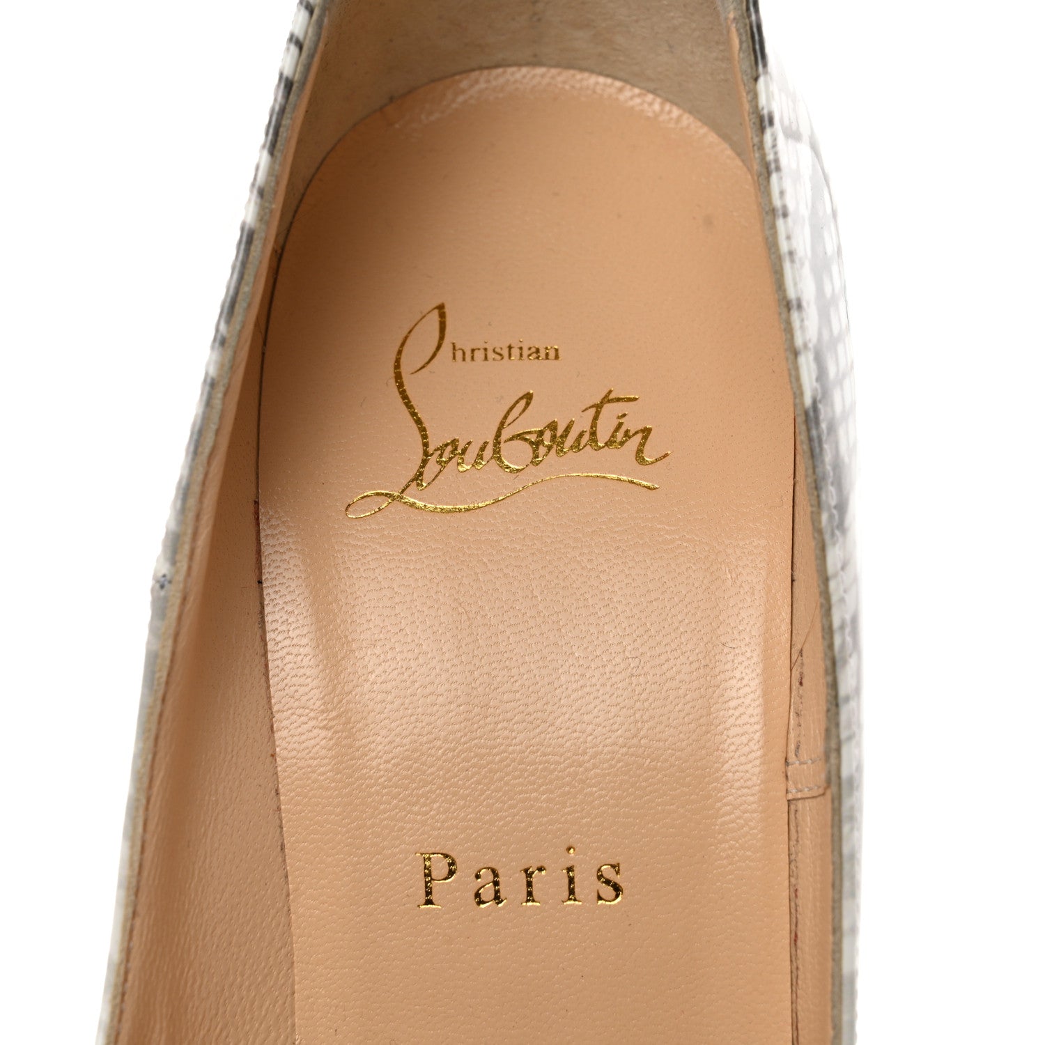 Christian Louboutin Patent Degrade Snakeskin Printed So Kate 120 Pumps 38 White Roccia 6 of 7