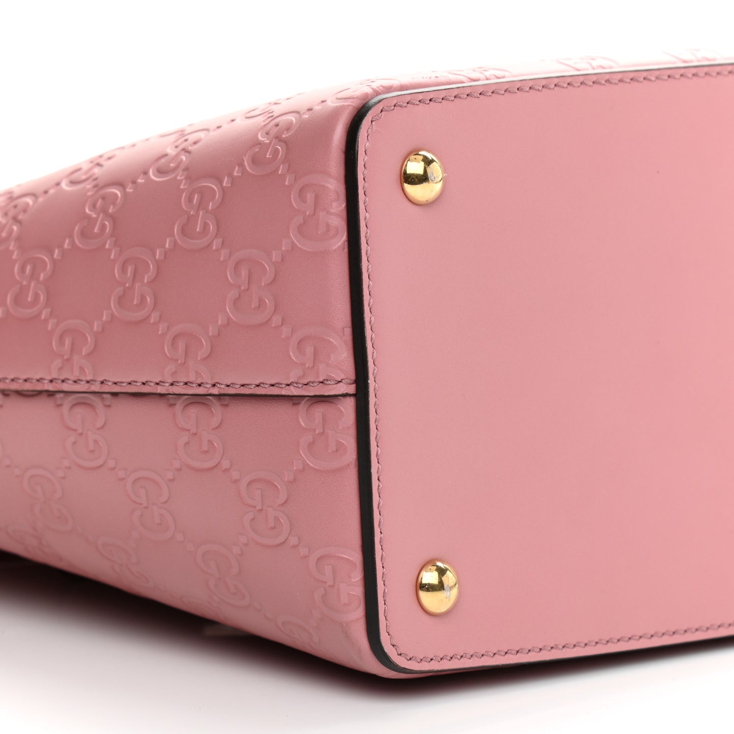 Guccissima Signature Small Zippered Bucket Tote Rose Baby Candy
