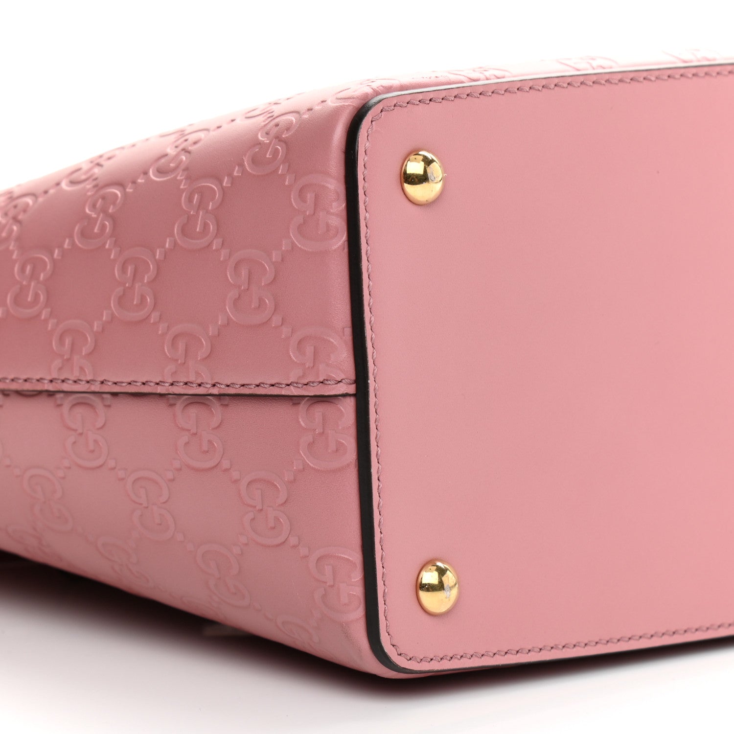 Gucci Guccissima Signature Small Zippered Bucket Tote Rose Baby Candy 8 of 10