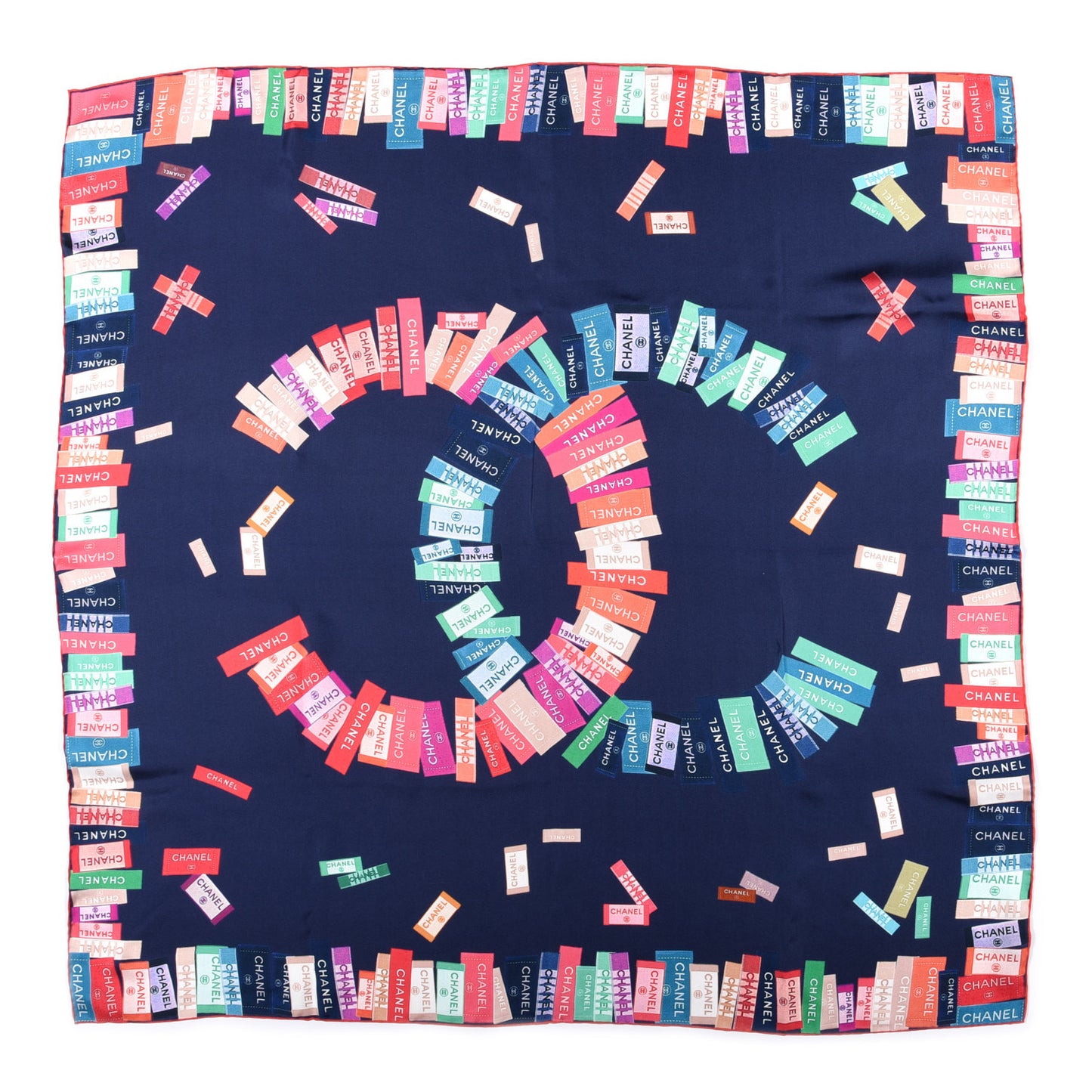 Silk CC Square Scarf Blue Multicolor