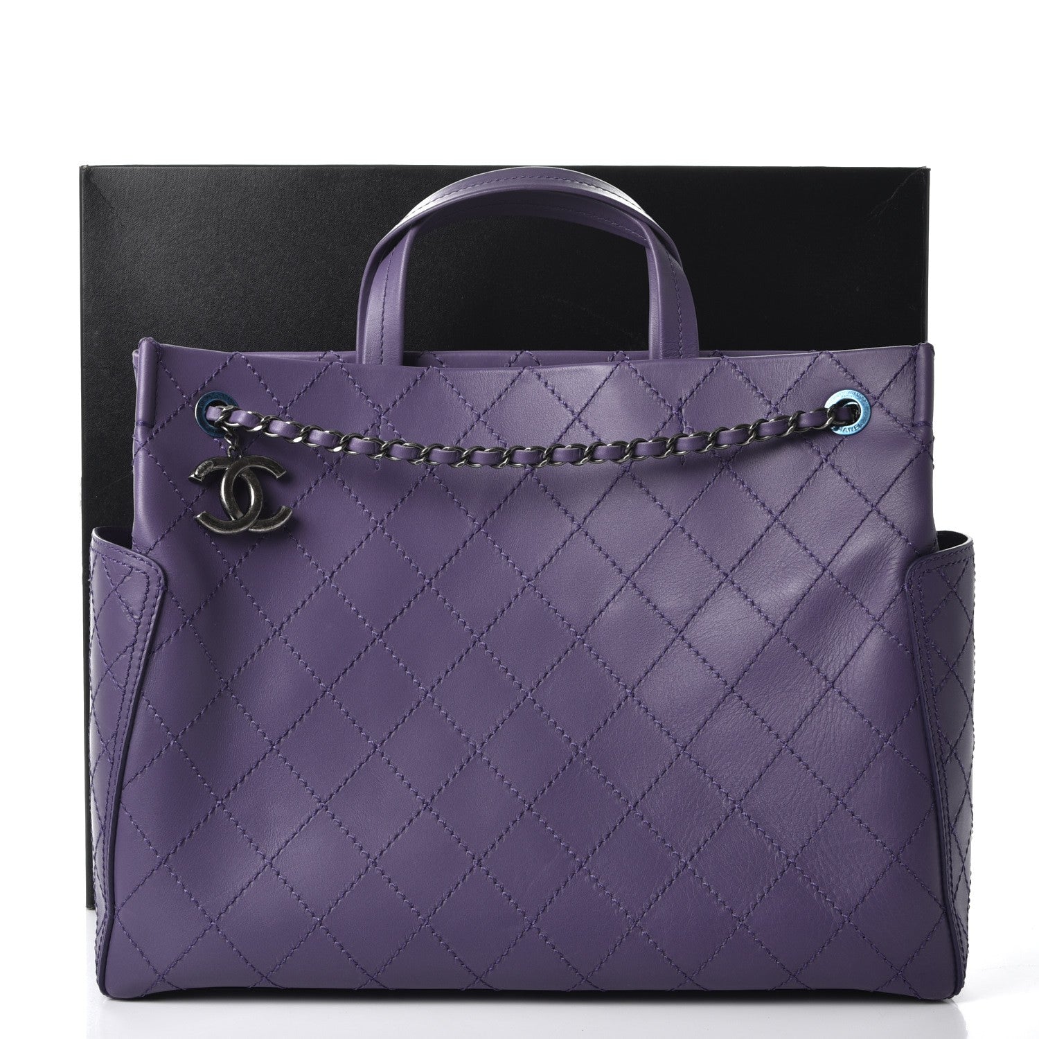 Chanel Calfskin CC Pocket Tote Purple 9 of 9