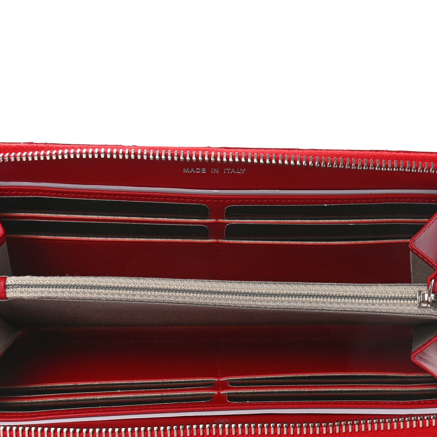 Chanel Patent Quilted Brilliant Zip Around Wallet Red 5 of 9