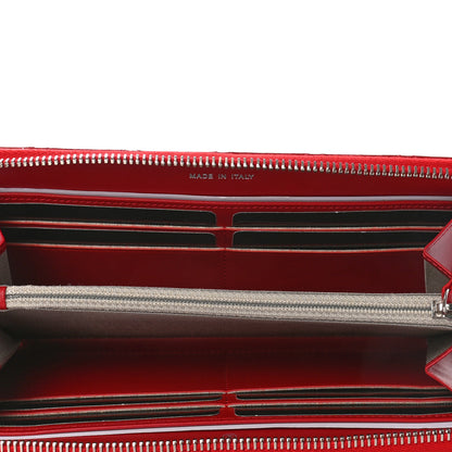 Chanel Patent Quilted Brilliant Zip Around Wallet Red 5 of 9