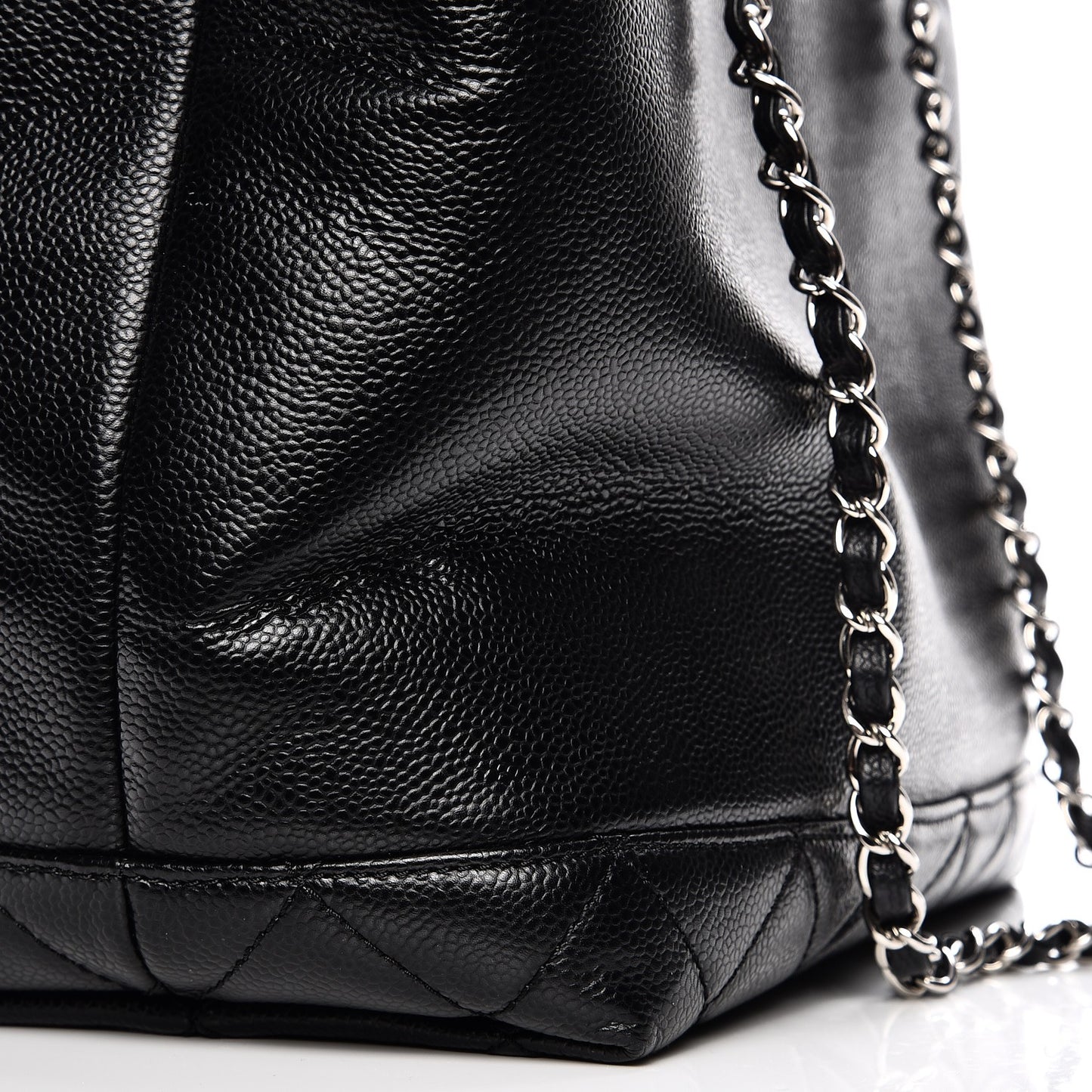 Soft Caviar CC Medium Top Handle Tote Black