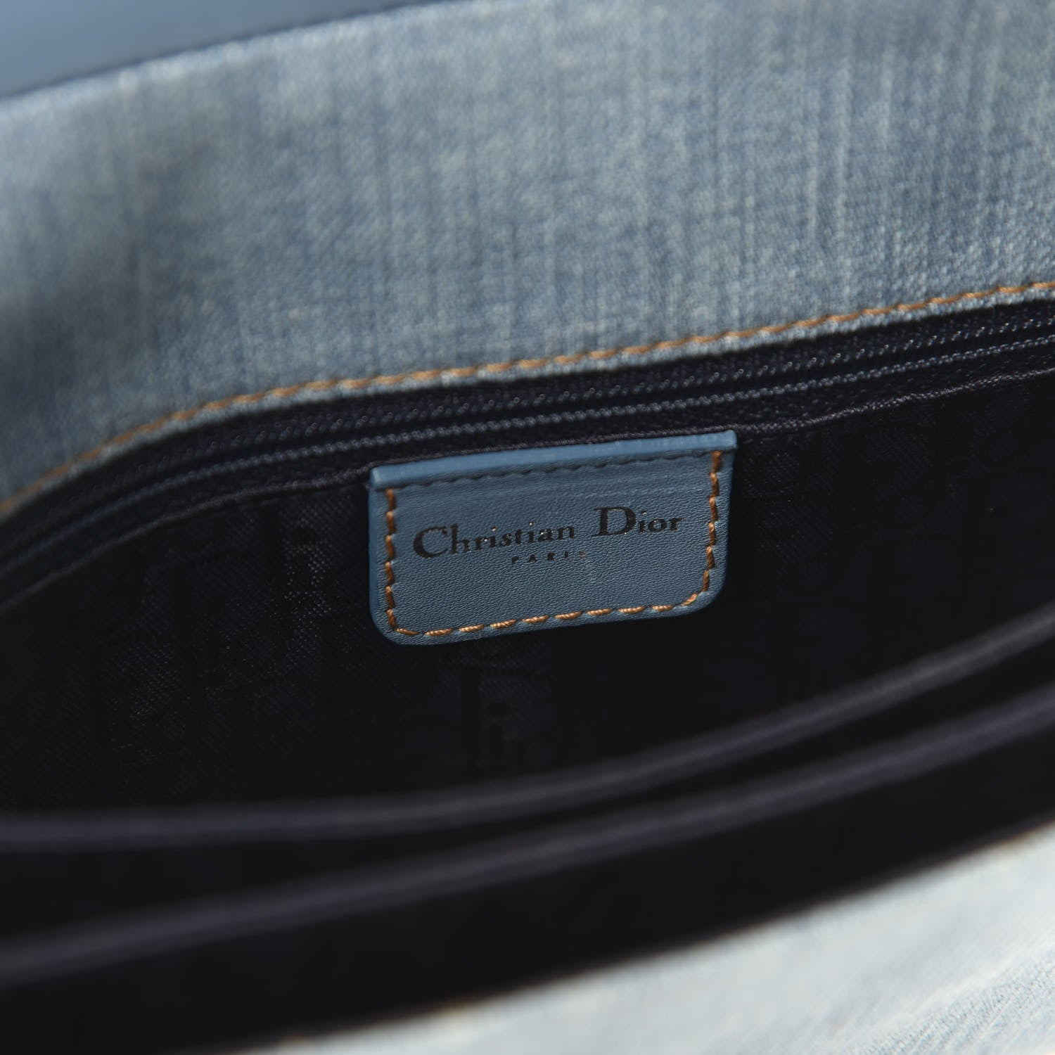 Christian Dior Denim Admit It Hobo Blue 8 of 10