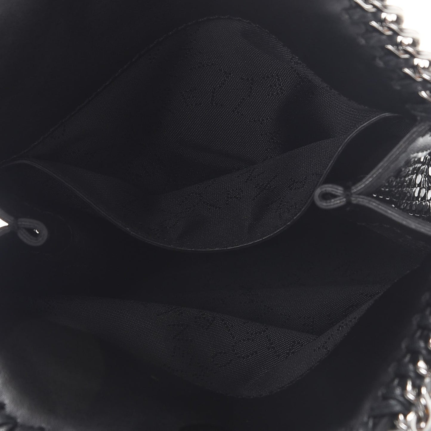 Crystal Stones Tiny Fold Over Falabella Black