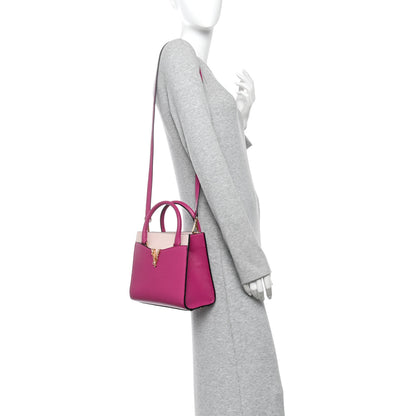 Versace Grainy Calfskin Virtus Top Handle Tote Pink Light Pink 2 of 10