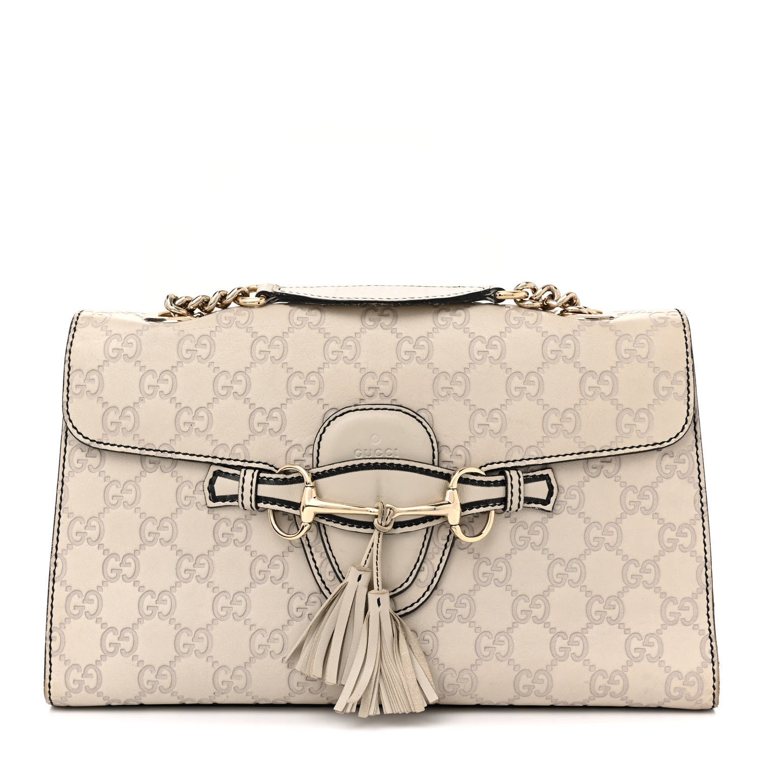Gucci Guccissima Signature Medium Emily Chain Shoulder Bag Mystic White 1 of 21