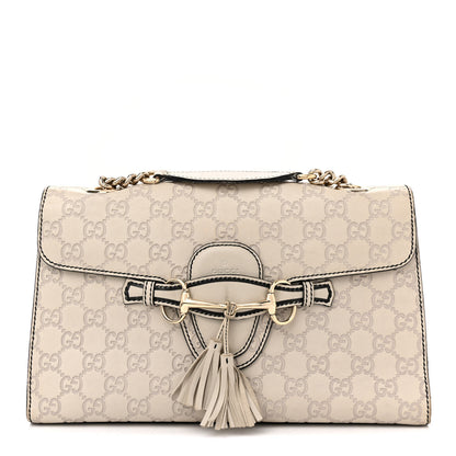Gucci Guccissima Signature Medium Emily Chain Shoulder Bag Mystic White 1 of 21