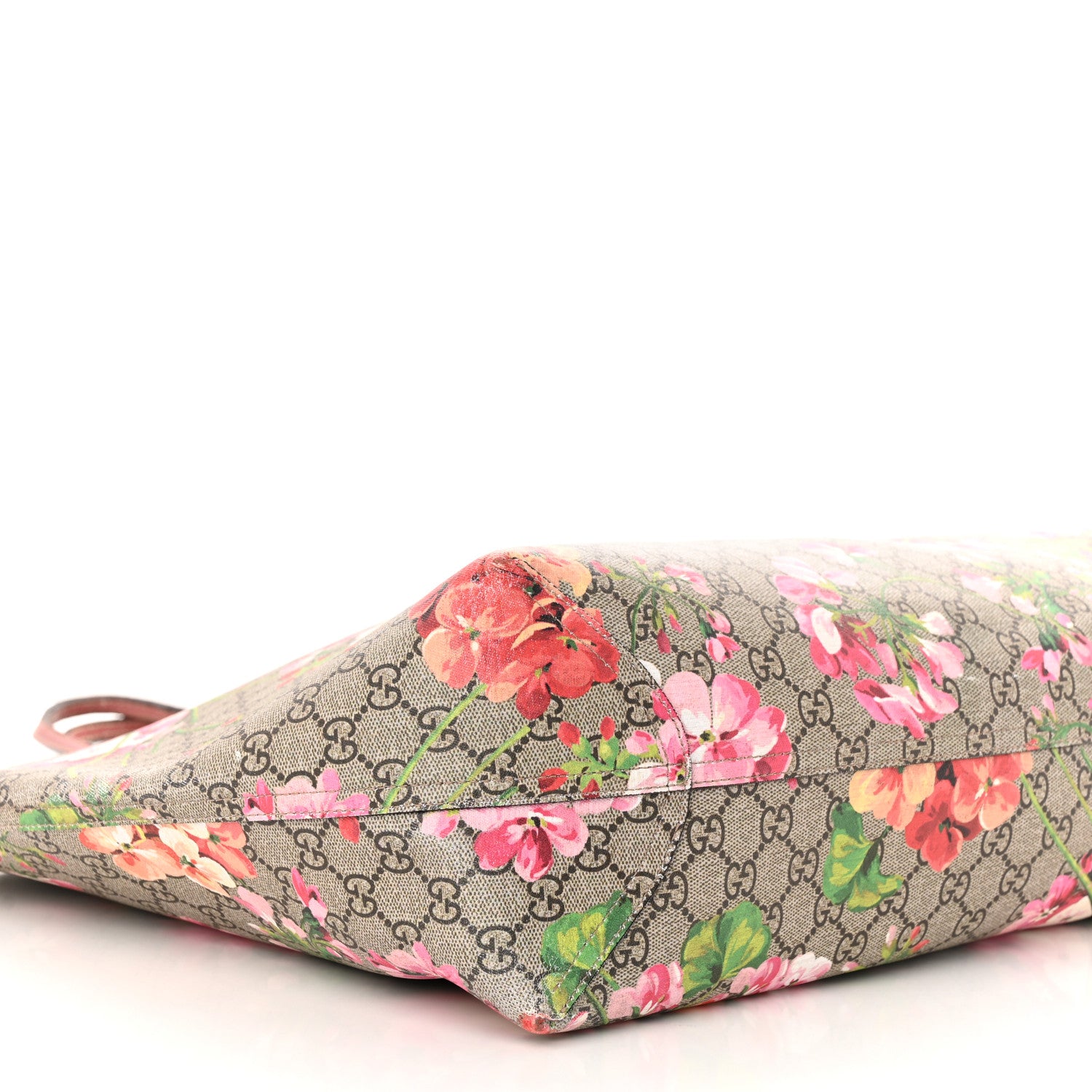 Gucci GG Supreme Monogram Blooms Large Reversible Tote Beige Multicolor Dry Rose 13 of 20