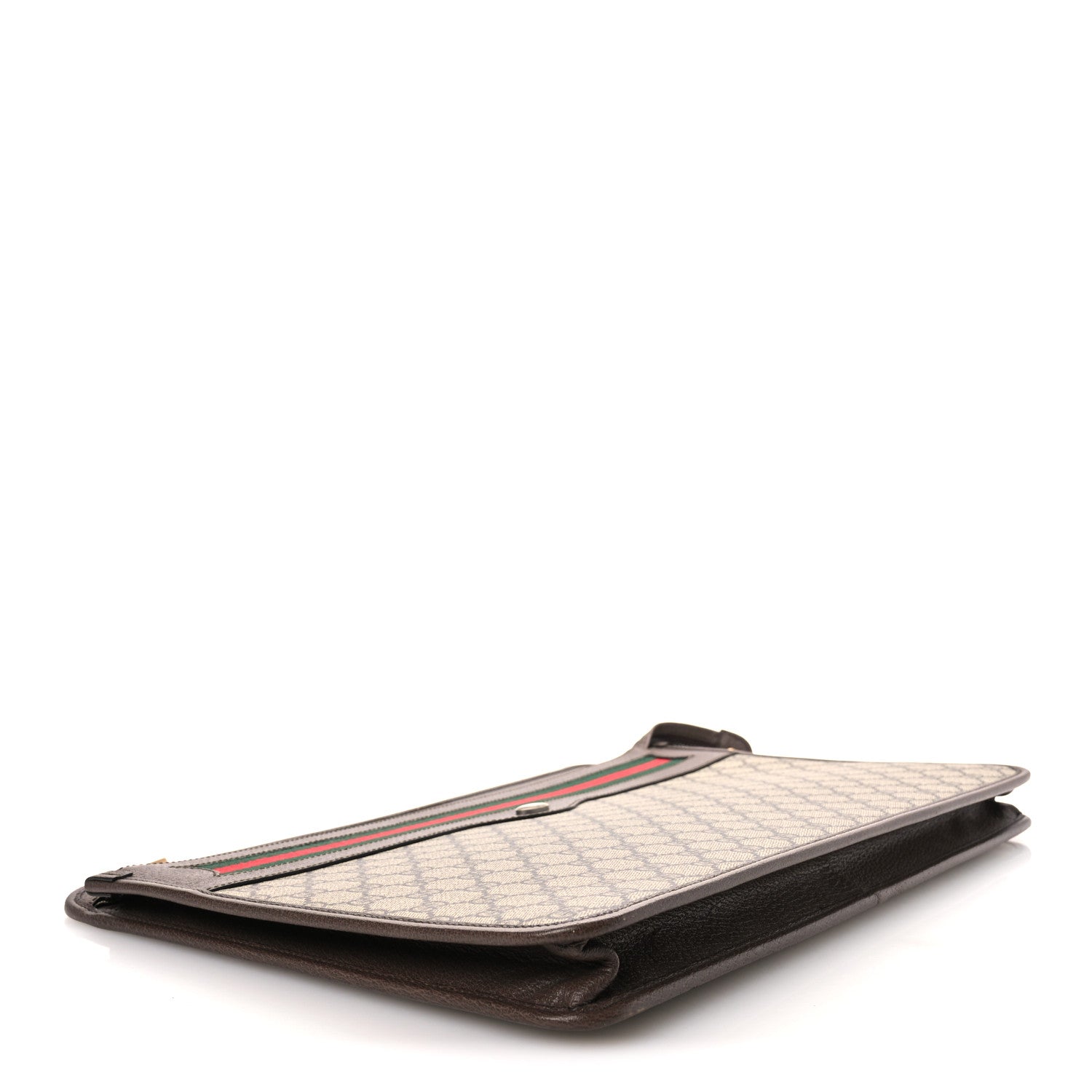 Gucci GG Supreme Monogram Textured Calfskin Web Ophidia Documents Holder Beige Ebony New Acero Acero 4 of 10