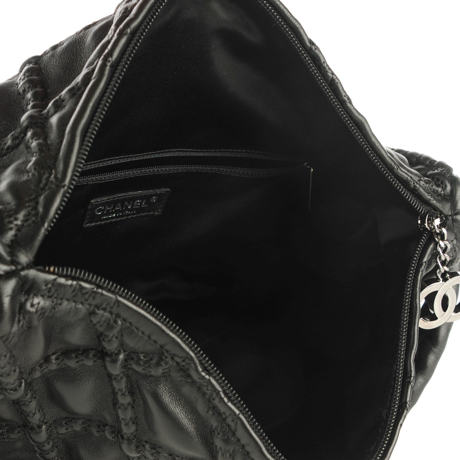 Chanel Lambskin Quilted Hidden Chain Hobo Black 5 of 7