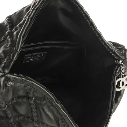 Chanel Lambskin Quilted Hidden Chain Hobo Black 5 of 7