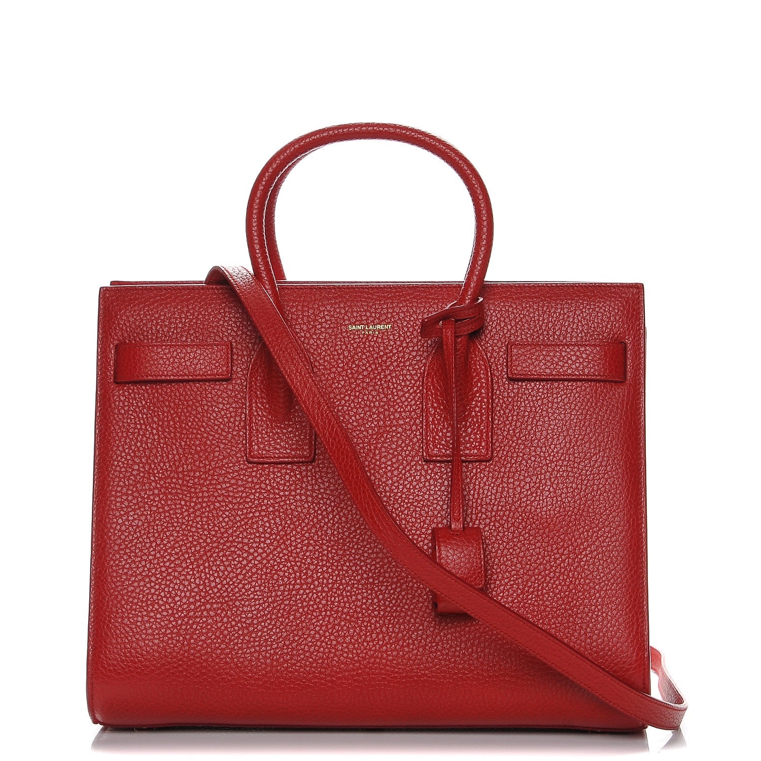 Saint Laurent Grained Calfskin Small Sac De Jour New Red 1 of 8