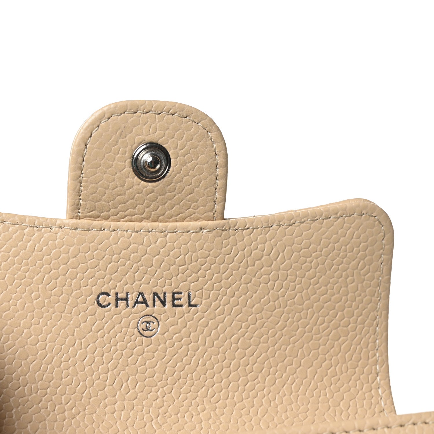 Chanel Caviar Quilted Flap Card Holder Wallet Beige 6 of 9
