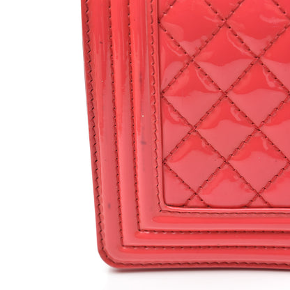 Chanel Patent Calfskin Enamel Quilted Medium Boy Flap Dark Pink 16 of 16