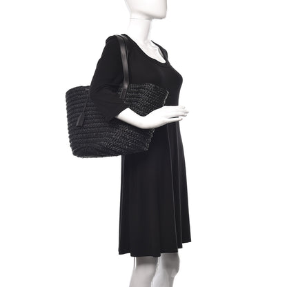 Saint Laurent Raffia Medium Panier Bag Black 2 of 14