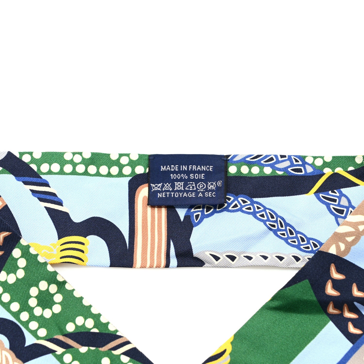 Hermes Silk Fantaisie D'Etriers Twilly Bleu Ciel Vert Marine 4 of 4