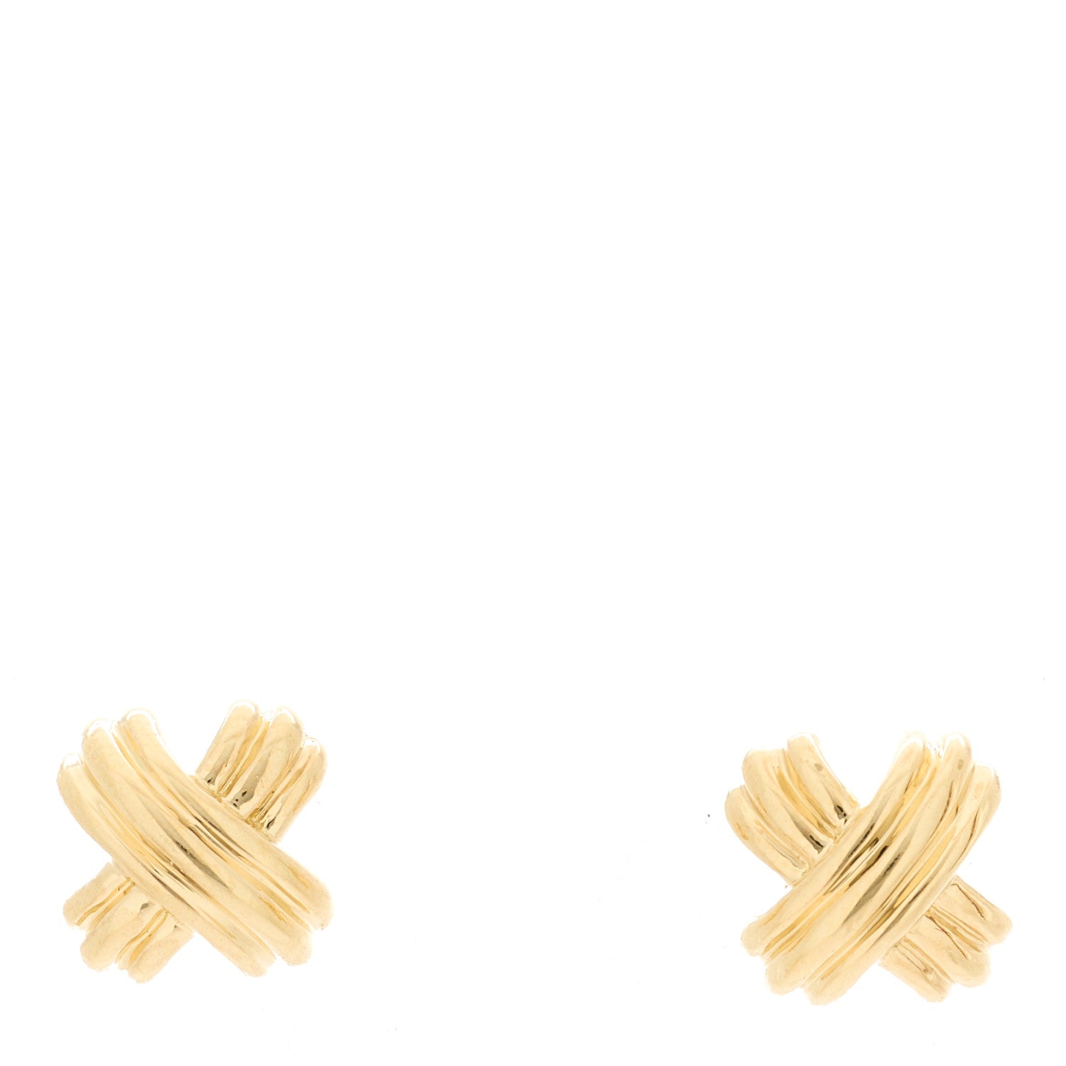 Tiffany 18K Yellow Gold Small Signature X Earrings 1 of 4