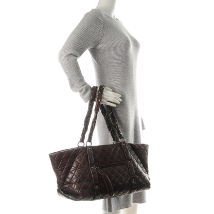 Chanel Distressed Lambskin Vintage Ligne Lady Braid XL Tote Brown 2 of 7