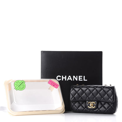 Chanel Lambskin Small Grocery By Flap Black 15 of 15