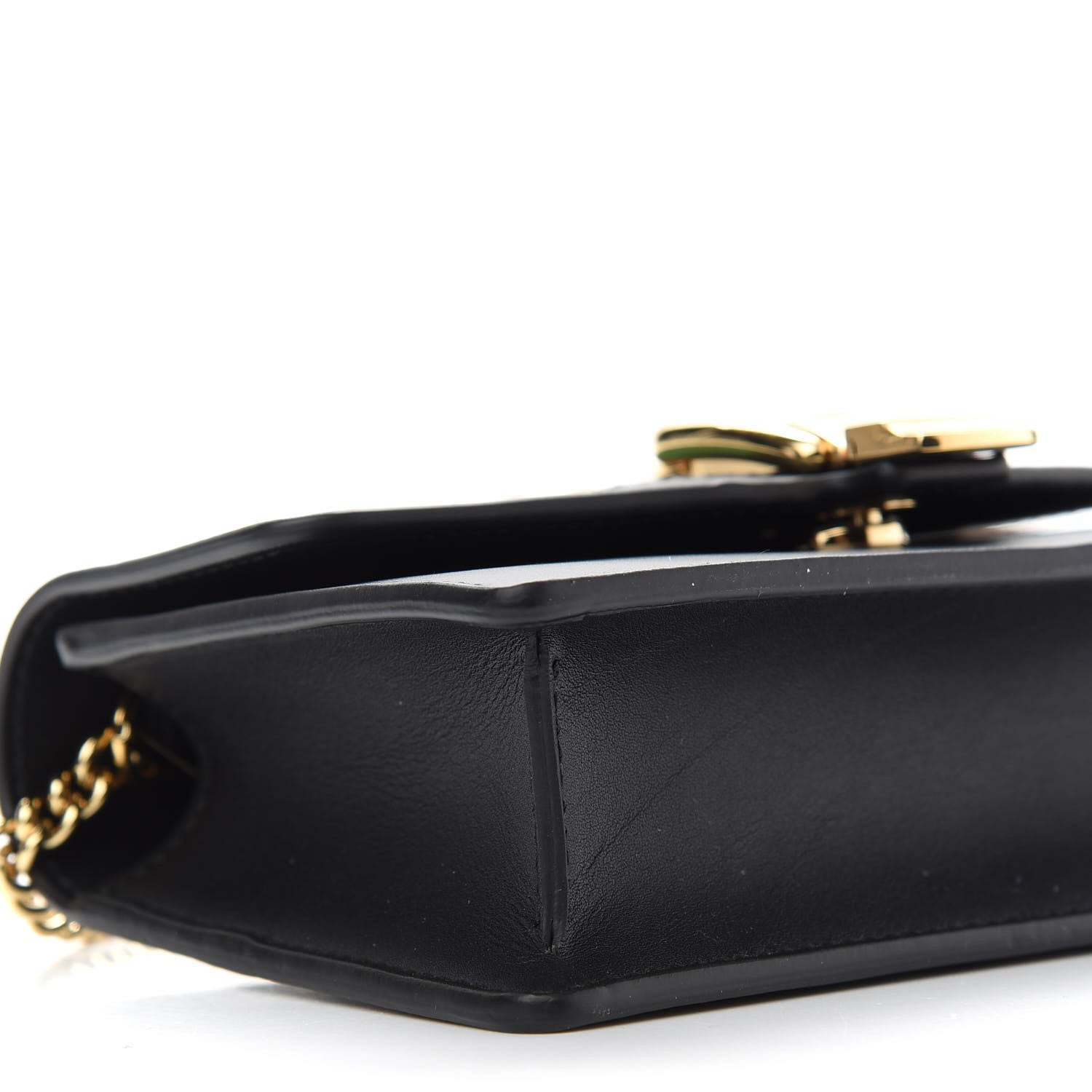 Gucci Calfskin Super Mini Sylvie Chain Shoulder Bag Black 8 of 9