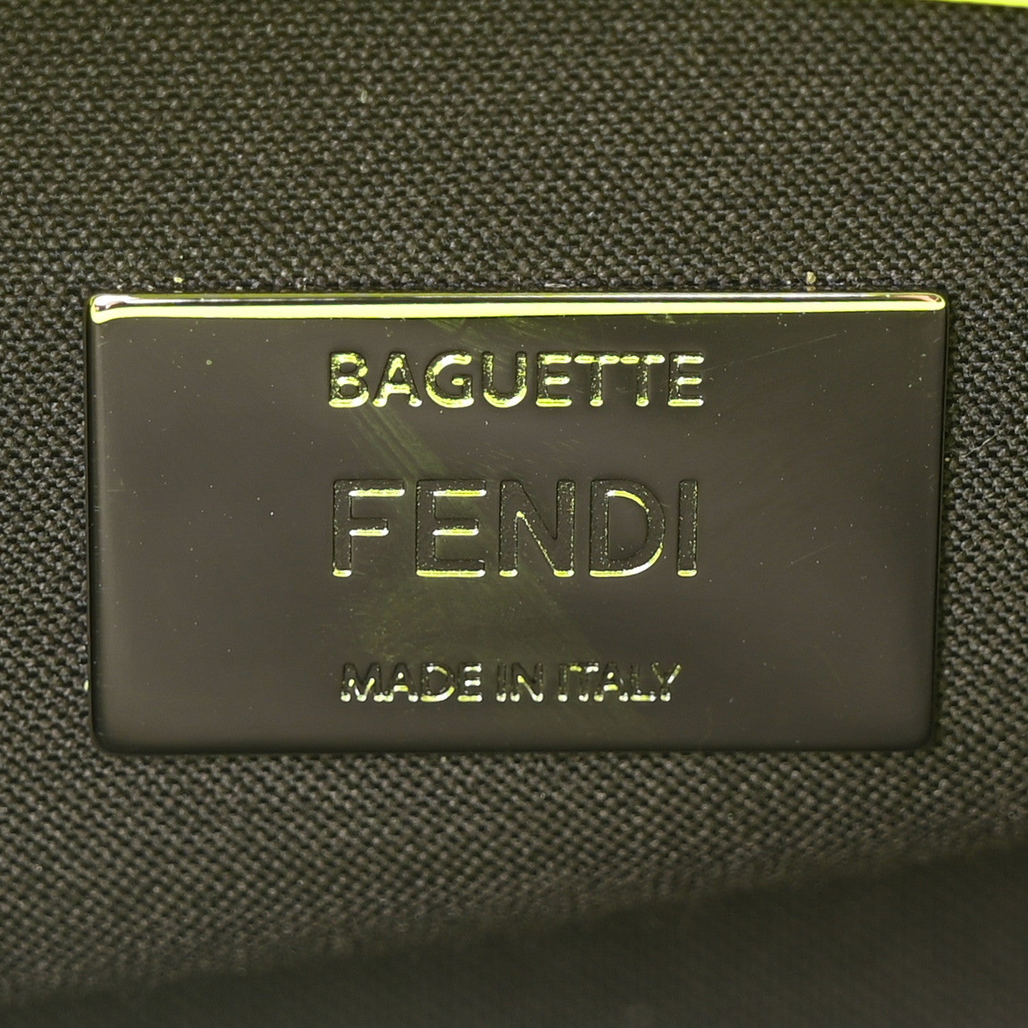 Fendi X MARC JACOBS Nappa FF 1974 Embossed Baguette Yellow Fluo 6 of 10