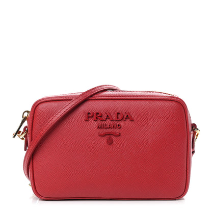 Prada Saffiano Mini Monochrome Camera Crossbody Bag Fuoco 1 of 8