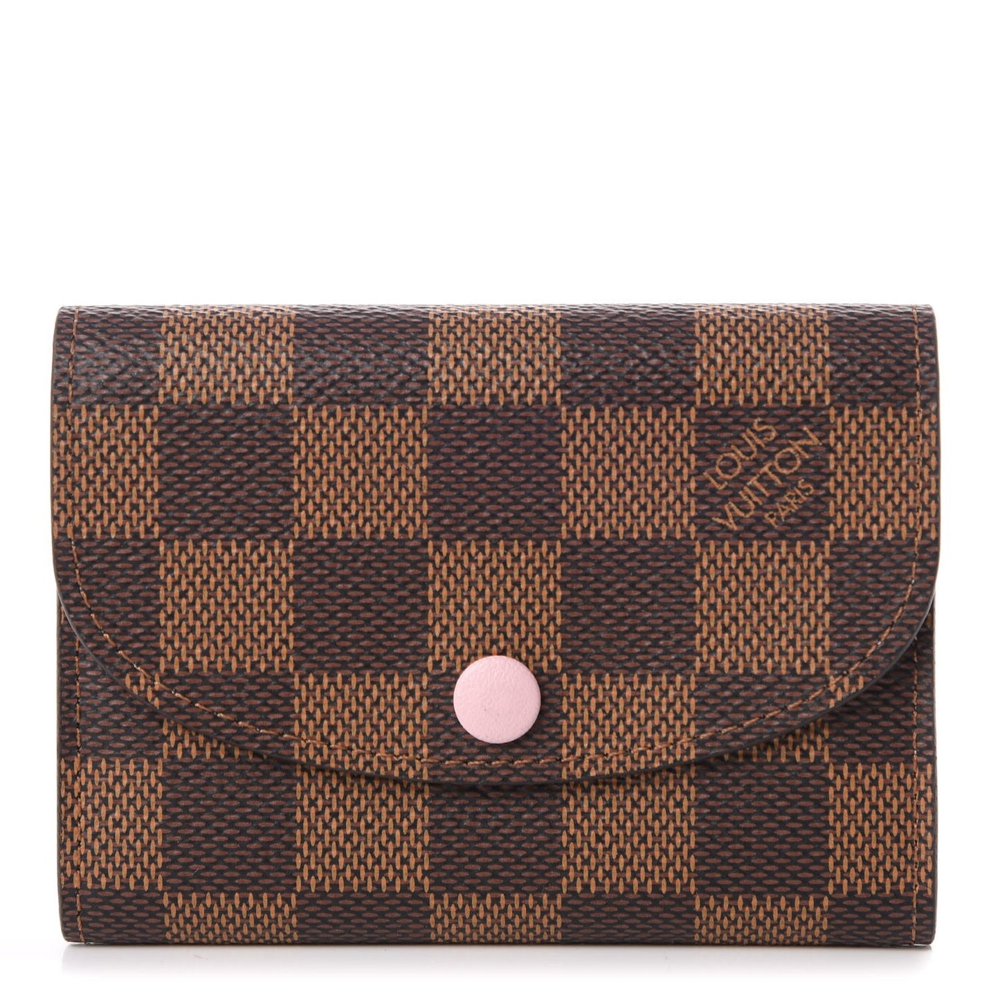 Damier Ebene Rosalie Coin Purse Rose Ballerine