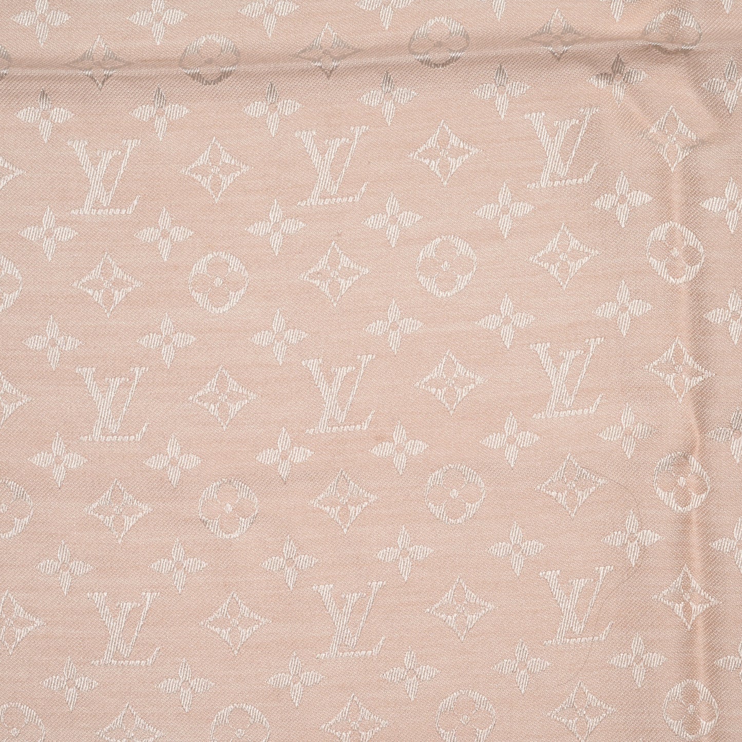 Silk Wool Monogram Denim Shawl Rose