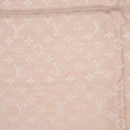 Louis Vuitton Silk Wool Monogram Denim Shawl Rose 2 of 3