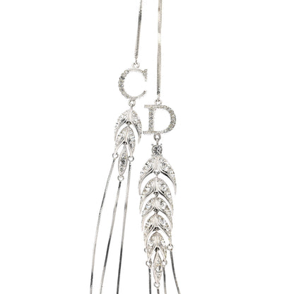 Christian Dior Metal CD Fringe Necklace Silver 4 of 7
