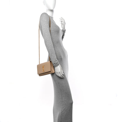 Saint Laurent Grain De Poudre Small Monogram Kate Satchel Nude Powder 2 of 11