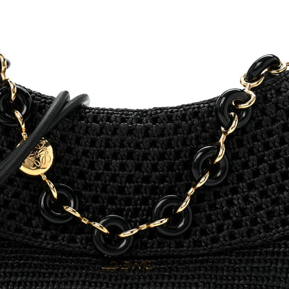 Loewe Raffia Donut Chain Medium Ola Shoulder Bag Black 7 of 12