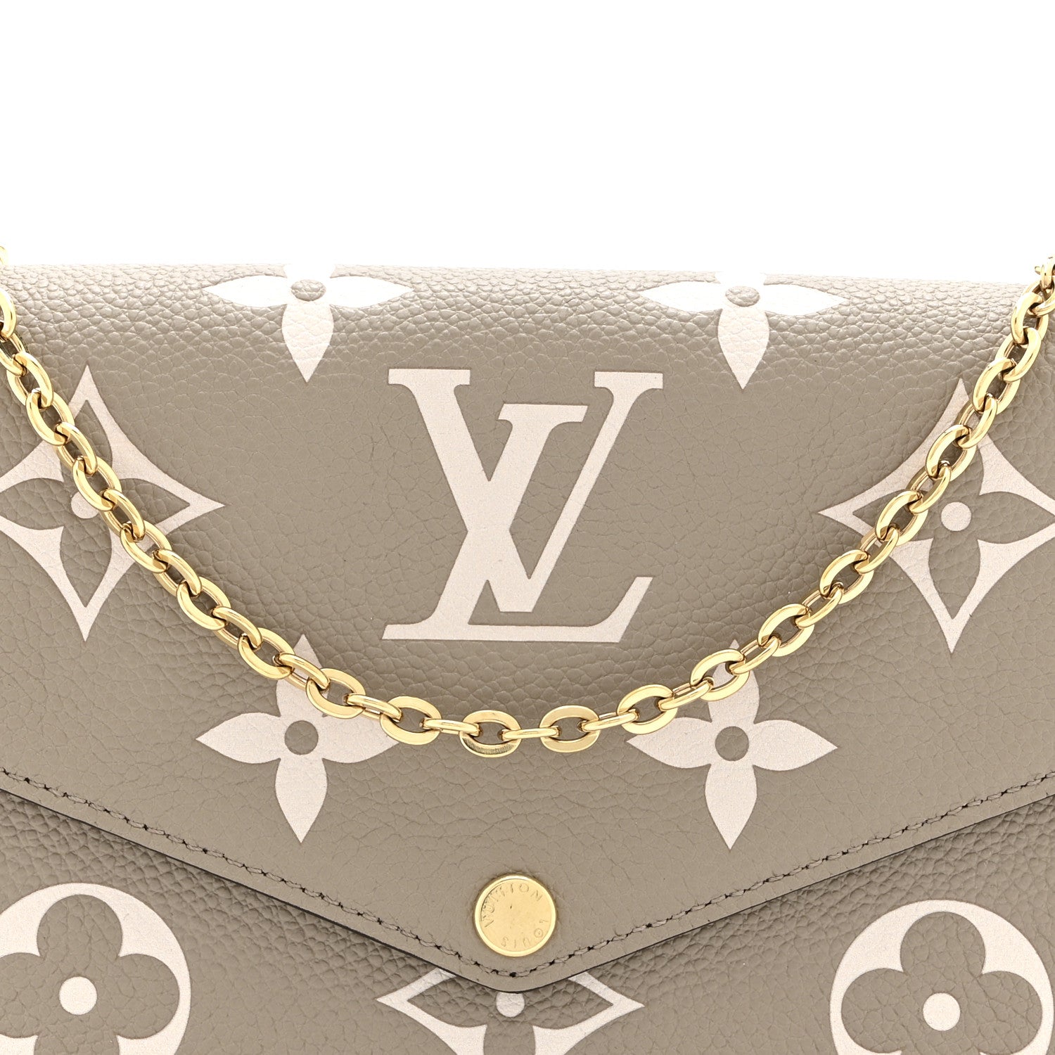 Louis Vuitton Empreinte Monogram Giant Felicie Pochette Tourterelle Creme 8 of 10