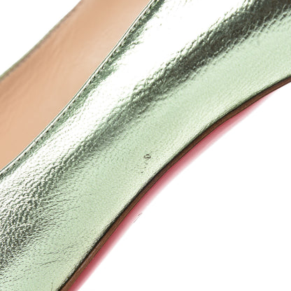 Christian Louboutin Metallizzato Nappa Fifi 80 Pumps 38 Verde 9 of 12
