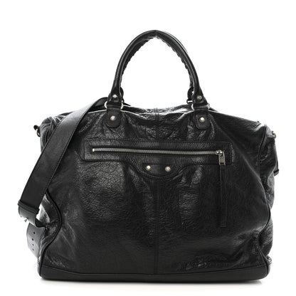 Balenciaga Agneau Classic Silver Hardware Weekender Black 1 of 12
