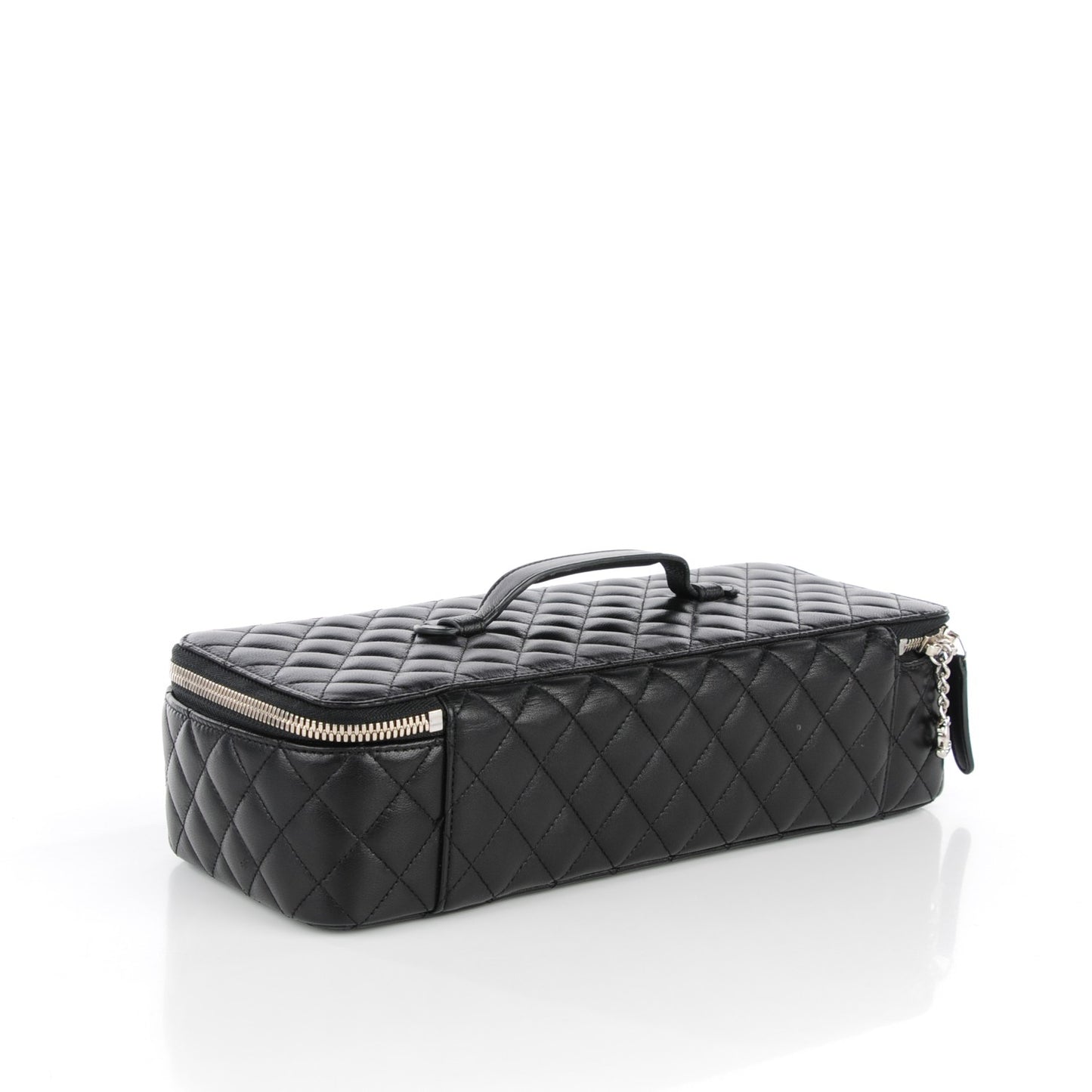 Lambskin Quilted Large Jewelry Case Black