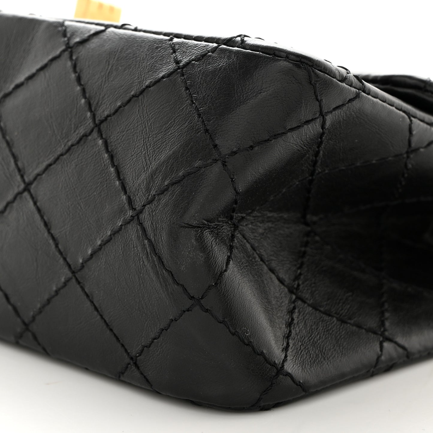 Aged Calfskin Quilted 2.55 Reissue Mini Flap Black