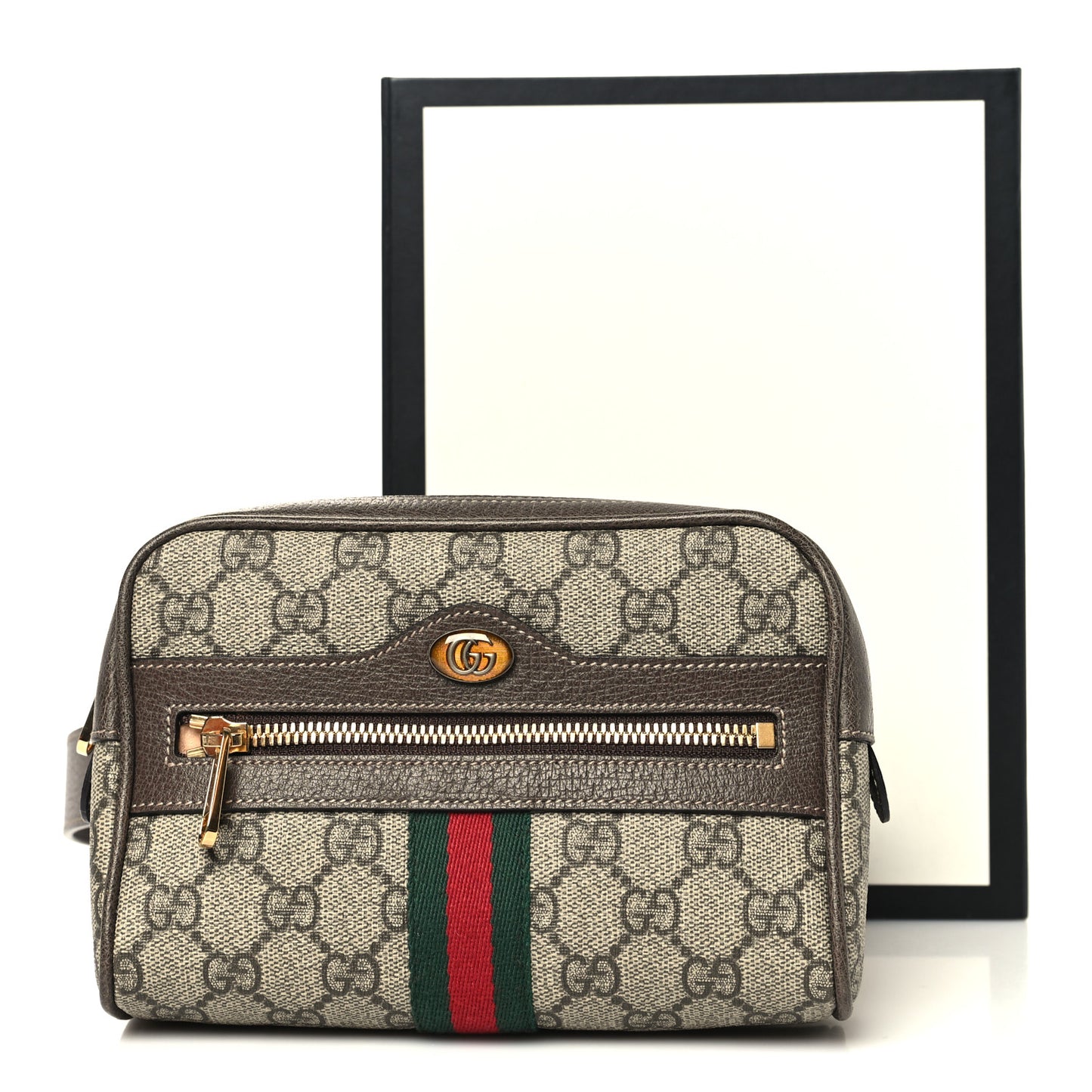 GG Supreme Monogram Web Small Ophidia Belt Bag 75 30 Dark Brown