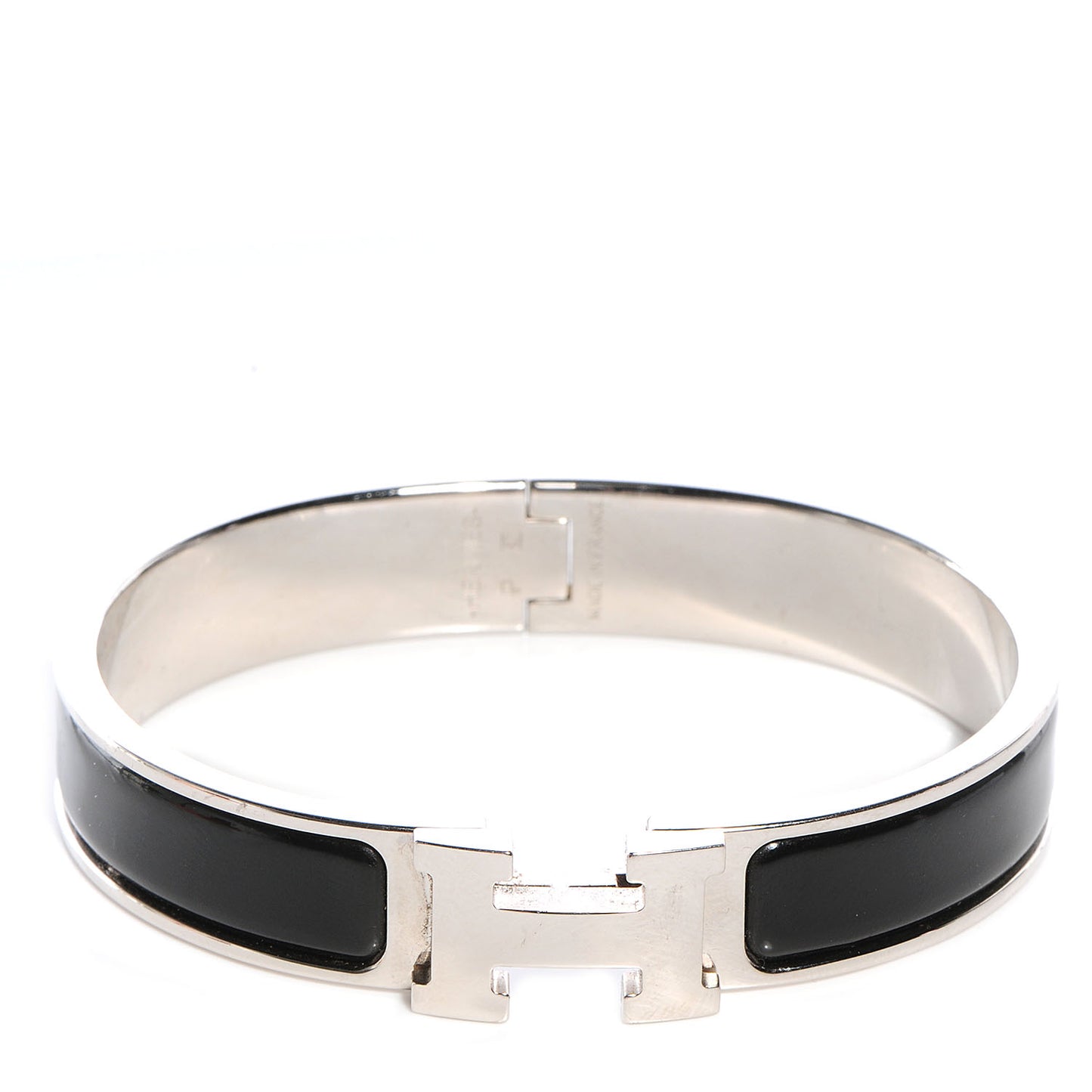 Enamel Narrow Clic Clac H Bracelet PM Black