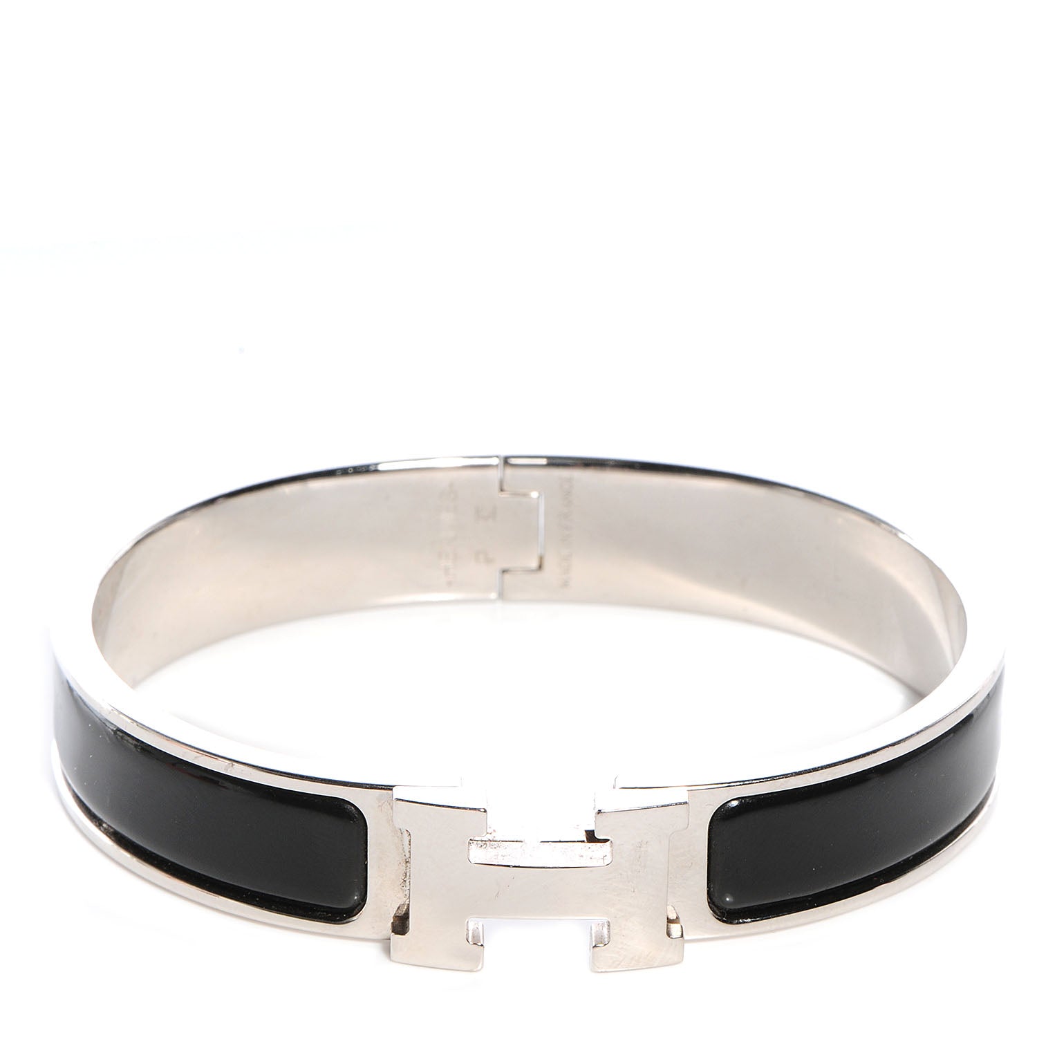 Hermes Enamel Narrow Clic Clac H Bracelet PM Black 1 of 5