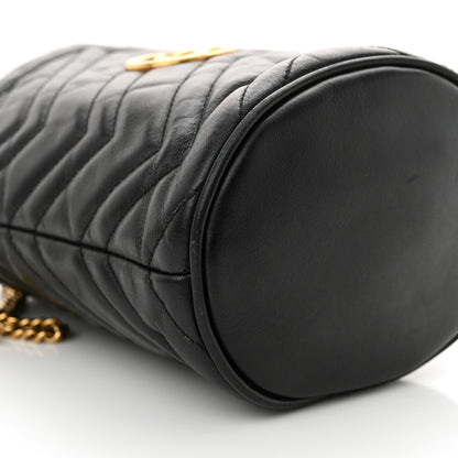 Gucci Calfskin Matelasse Mini GG Marmont 2.0 Bucket Bag Black 9 of 13