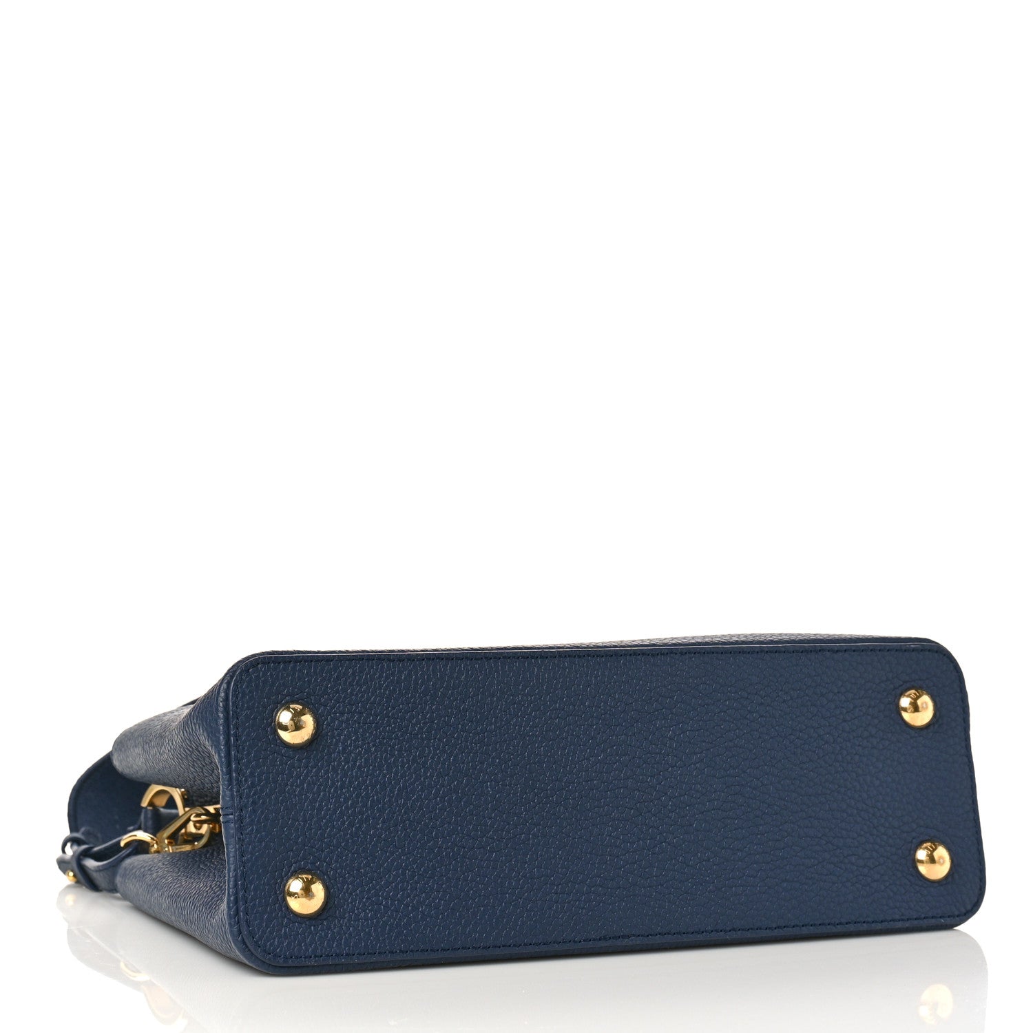 Louis Vuitton Taurillon Flower Power Embroidered Strap Capucines MM Marine Blue Cream 4 of 9