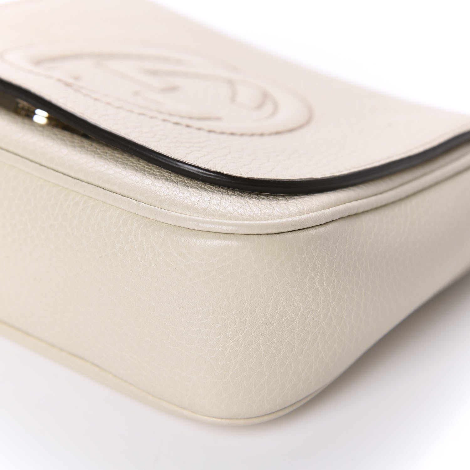 Gucci Pebbled Calfskin Small Soho Flap Crossbody Off White 7 of 11