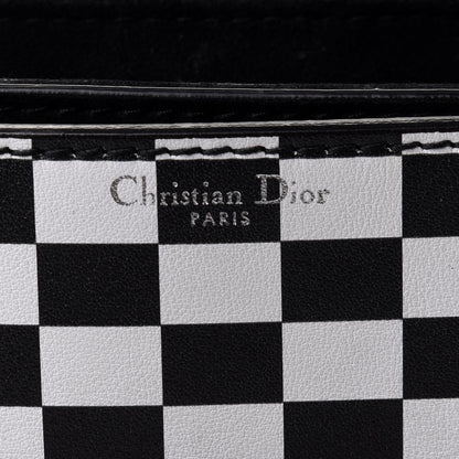 Christian Dior Smooth Calfskin Checkered Dio(r)evolution Flap Bag Black White 8 of 9