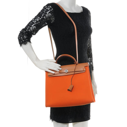 Hermes Toile Herbag Zip PM Orange 2 of 11