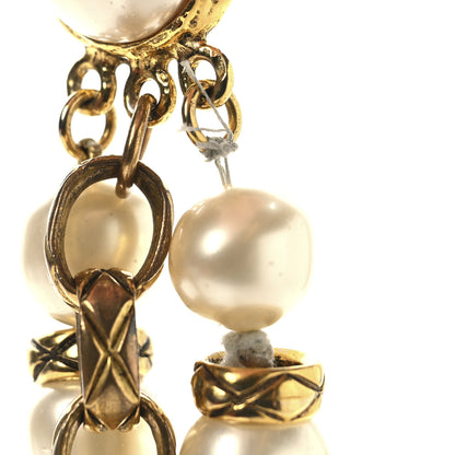 Chanel Pearl Chain Choker Necklace Gold 8 of 9