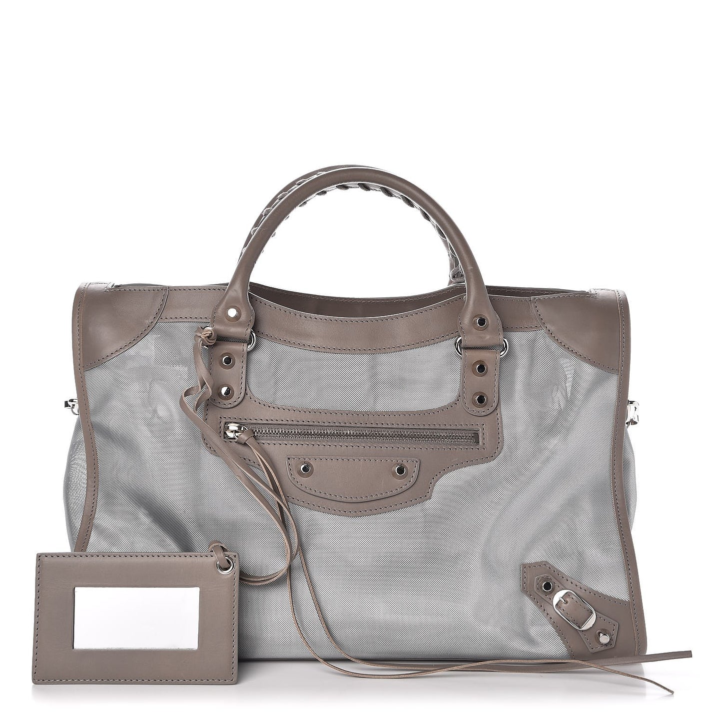 Technical Mesh Vegetable Calfskin Classic Silver Hardware City Gris Ardoise Gris Pyrite