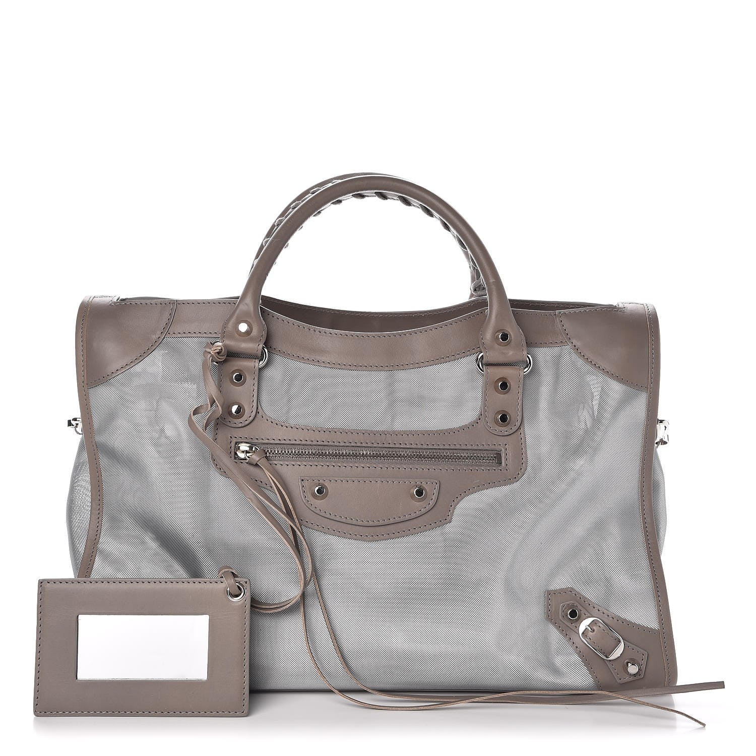 Balenciaga Technical Mesh Vegetable Calfskin Classic Silver Hardware City Gris Ardoise Gris Pyrite 1 of 9